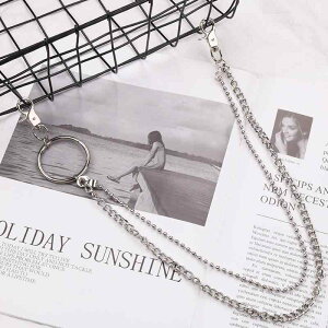 ウォレットチェーン 男女兼用 ユニセックス ロック パンク ヒップホップ ストリート カジュアル メタル メタリック 丸型 丸玉 チェーン リング デニム ジーンズ パンツアクセサリー 小物