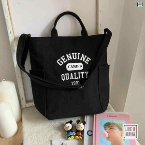 バッグ レディース キャンバス 厚手 大容量 ファスナー トートバッグ ショルダーバッグ 斜め掛け 横型 スクエア ウォッシャブル スマホ収納 カジュアル 普段使い ブラック オフホワイト ネ