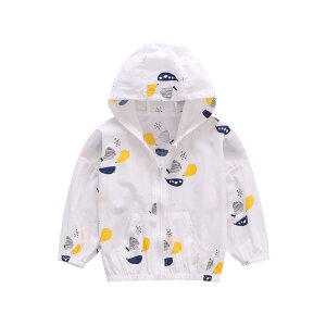 パーカー キッズ 男女兼用 UVカット 日よけ アウター 薄手 軽量 綿 ラウンドネック フード ジップアップ カジュアル 夏 普段使い アウトドア