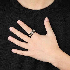 指輪 メンズ 男性用 ローマ数字 回転式 ライトラグジュアリー チタン鋼 ステンレス 軽量 人差し指 幅広