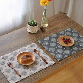 ランチョンマット プレースマット 和風 北欧風 ナチュラル 布製 綿麻 コットンリネン 長方形 二重構造 ダブルレイヤー 断熱 耐熱 滑り止め 撥水 食卓 ダイニング キッチン