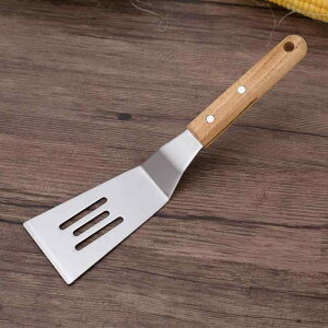 フライ返し ターナー 調理ヘラ ステンレス製 ウッドハンドル 家庭用 キッチンツール 卵焼き ステーキ パンケーキ 牡蠣 焼き肉 鉄板焼き お好み焼き 穴あき 大小サイズ