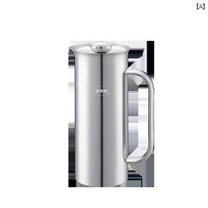 フレンチプレス コーヒーメーカー ステンレス製 ポット 珈琲器具 大容量 オフィス用 自宅用 手動式 フィルタープレス式 卓上 抽出器具