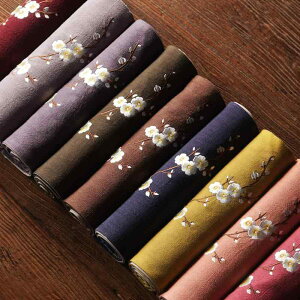 茶器マット 綿麻 刺繍 禅風 和風 中国風 テーブルランナー テーブルクロス 茶巾 ティーマット 耐熱 断熱 手作り ティータイム インテリア
