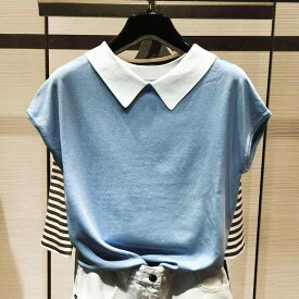 Tシャツ レディース 半袖 ポロ襟 襟 ニット 接触冷感 吸湿速乾 伸縮性 軽量 春夏 通勤 オフィス 普段使い ストレート トップス 白 黒 ピンク スカイブルー