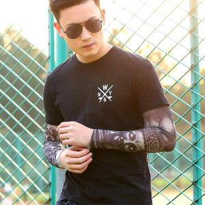 アームカバー メンズ レディース タトゥー柄 接触冷感 UVカット 吸汗速乾 日焼け対策 運転 釣り サイクリング アウトドア スポーツ 夏