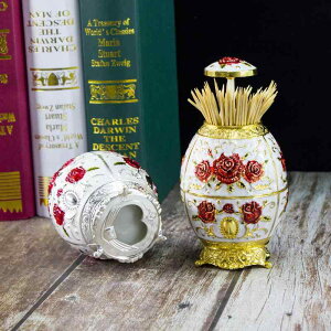 爪楊枝入れ ヨーロピアン ロシア風 リビング 家庭用 プッシュ式 自動 かわいい 携帯用 おしゃれ 亜鉛合金製 ワンプッシュ ポップアップ ゴールド シルバー ツートーンカラー インテリア