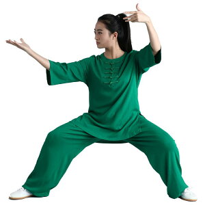 太極拳ウェア 男女兼用 綿麻 中国風 春夏 上下セット 練習 試合 武術用 軽量 通気性 吸湿速乾 快適 白 黒 水 ライトグレー グリーン オレンジ ピンク