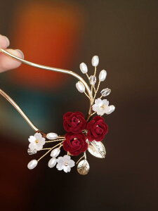 かんざし おしゃれ 簪 レディース アンティーク調 バラ 花 和装 アクセサリー ヘアアクセサリー 結婚式 髪飾り 中国 チャイナ風 和風 飾り ピン 上品 まとめ髪
