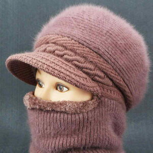 ニット帽 レディース シニア 秋冬 裏起毛 厚手 防寒 暖かい 耳当て ネックウォーマー一体型 ファー混紡 カジュアル 暖かい お散歩 お買い物