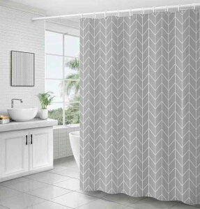 シャワーカーテン 北欧 和風 防水 防カビ 厚手 浴室 バスルーム 間仕切り 目隠し おしゃれ シンプル グレー