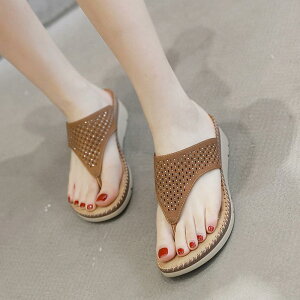 サンダル レディース 春夏 ボヘミアン ラインストーン 厚底 フラットヒール トング ビーチ リゾート 合皮 無地 快適 万能 普段使い アプリコット ブラック ブラウン