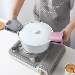 キッチン シリコン 耐熱 手袋 ミトン 鍋つかみ 皿掴み 高温 やけど防止 電子レンジ オーブン 製菓 北欧風 シンプル ブルー グレー パープル ピンク カラー