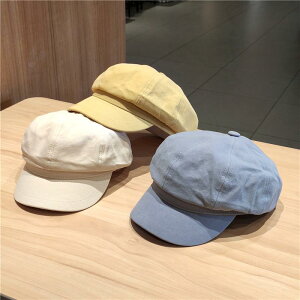 帽子 レディース 八角帽 ニュースボーイキャップ キャスケット 綿麻 薄手 軽量 通気性 シンプル 無地 レトロ カジュアル お出かけ デイリー 幅広い年代 多色展開