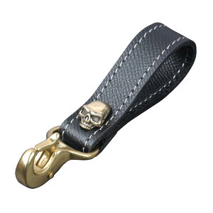 キーホルダー メンズ 男性用 革 牛革 レザー ベルト通し ベルトループ 腰掛け フック カラビナ式 Dリング スカル イーグル 鍵収納