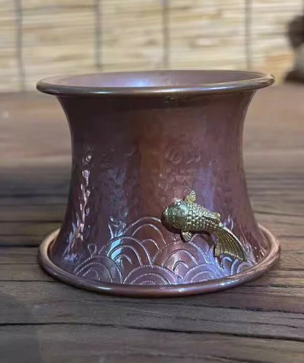 楽天市場】茶道具 蓋置 銅 金属 金魚 槌目 茶器 道具 蓋枕 茶釜 茶壷 