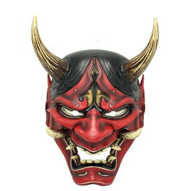 般若 お面 怖い マスク 鬼 半面 夜光 ハロウィン お祭り 節分 魔除け コスプレ 仮装 パフォーマンス 撮影 装飾品 小道具 ディスプレイ 個性的 赤 白