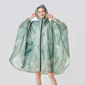 レインコート 大人 ポンチョ アウトドア 携帯 便利 サイクリング ハイキング 登山 中国風 エレメント 装飾 緑