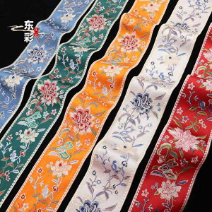 花柄 生地 可愛い チャイナ風 刺繍 レース 韓服 袖口 夏 スカート カーテン テーブルランナー 装飾 布 リボン 赤 緑 グレー カラフル レトロ エスニック