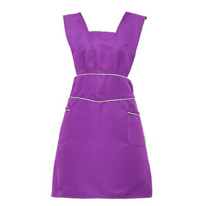 エステサロン エプロン 韓国 美容 マニキュア 防水 メイク 作業服 ウエスト 結び 刺繍 シンプル スクエアネック ポケット ボタン ピンク 赤 紫