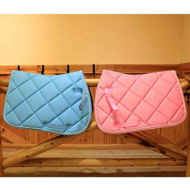 ゼッケン 乗馬 ポニー 綿 スポンジ 汗取り 子供 スポーツ 馬具 鞍 サドルパッド シンプル チェック柄 ピンク 青