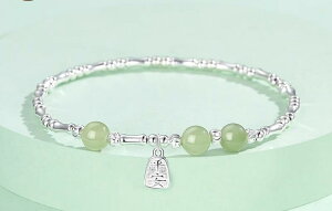 ブレスレット バングル レディース 中国風 竹モチーフ アクセサリー 揺れる 装飾 小物 シニア マダム 誕生日 プレゼント シンプル エレガント おしゃれ シルバー