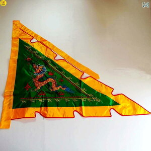 タペストリー ペナント 仏教 旗 サテン布 龍 刺繍 三角 両面 バナー 飾り 壁掛け 吊下げ 装飾 縁起の良い 吉祥 インテリア リビング 雑貨 小物 玄関 仏具 寺院 祭壇 礼拝 儀式 祈祷 レトロ エス