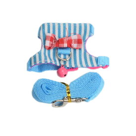 フェレット ハーネス リード ベスト 通気性 夏 青 赤 黒 チェック柄 ストライプ リボン シンプル カジュアル おしゃれ おでかけ 写真撮影 便利 簡単