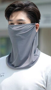 自転車 日焼け対策 フェイスカバー 夏 耳かけ スカーフ メンズ セット アウトドア 運転用 レディース ひんやり 涼しい 通気性 グレー 黒 青 メッシュ 軽量 ネックガード 伸縮性