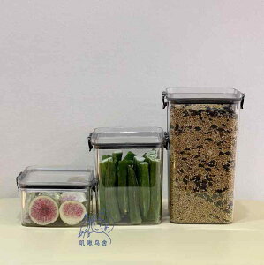 保存容器 密閉 プラスチック スクエア ふた バックル パッキン 防湿 積み重ね 省スペース 冷凍 食品 穀物 ドライフルーツ 野菜 家庭 モダン シンプル 無地 透明