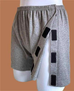 パンツ 介護 着脱しやすい 通気性 柔らかい 失禁 シンプル 骨折 下着 男女兼用 シニア 寝たきり 便利 ボクサー 無地 面ファスナー 伸縮性 大きいサイズ グレー 青 紫