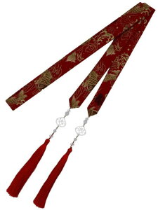 ヘアアクセサリー レディース メンズ キッズ 中国風 馬面スカート風 タッセル 赤 華やか 和装髪飾り エスニック 長リボン イベント コスプレ 髪紐