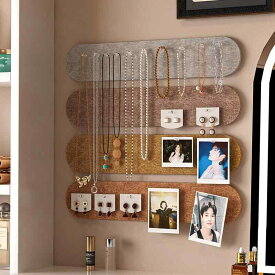 壁掛け アクセサリー 収納 ボード フェルト 厚手 色褪せにくい ネックレス ブレスレット イヤリング ピアス ディスプレイ シンプル レトロ おしゃれ キャラメル グレー