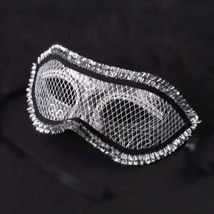 ベネチアン マスカレード マスク 仮面 メンズ シルバー メッシュ 目元 半顔 ハーフ 派手 パーティー 仮装 ハロウィン コスプレ 舞踏会 イベント 変装 アイ