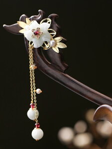 かんざし おしゃれ 簪 レディース 黒檀 木製 中国風 花モチーフ 上品 古風 十二花神 ヘアアクセサリー