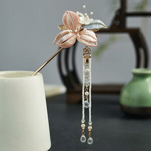かんざし おしゃれ 簪 レディース 漢服 和装 髪飾り 花 パール ビーズ 淡色 幻彩 上品 シンプル レトロ 中国風