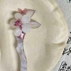 かんざし おしゃれ 簪 レディース 紫 花モチーフ 夏 シンプル モダン 上品 中国風 漢服 チャイナ風 ヘアアクセサリー