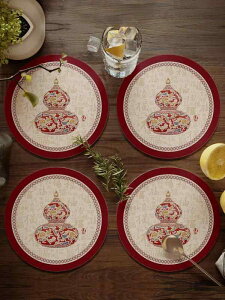 ランチョンマット 中国風 丸型 福字 防水 防油 免洗 テーブルマット 鍋敷き マルチマット コースター おしゃれ 来客