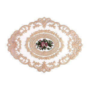 ランチョンマット フレンチ風 レース 刺繍 花柄 ヴィンテージ風 エレガント 装飾 卓上 マルチカバー インテリア 小物敷き デスク テーブル 北欧 おしゃれ