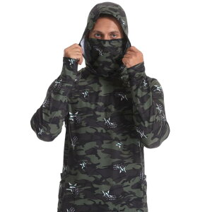 フィッシングウェア メンズ おしゃれ 速乾 通気性 ひんやり 涼しい 日焼け防止 釣り アウトドア 迷彩 フード マスク 大きいサイズ ゆったり 薄手 植物 葉 柄 白 グレー 緑