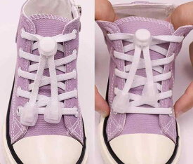 靴紐 結ばない 子供 大人 伸びる シューレース 装飾 小物 アクセサリー 留め具 クリップ 調節 スニーカー ハイカット ランニングシューズ シンプル カジュアル おしゃれ 黒 白 青