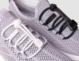 靴紐 結ばない 子供 大人 伸びる シューレース 装飾 小物 アクセサリー 留め具 クリップ 調節 スニーカー ハイカット ランニングシューズ シンプル カジュアル おしゃれ 黒 白