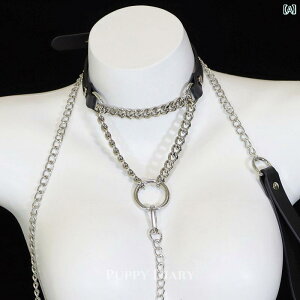 チョーカー レディース おしゃれ 黒 丸型リング ロック パンク 調整 首輪風 アクセサリー