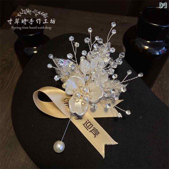 楽天市場】ブローチ 新婦 シルバー きらきら フラワー パール 花飾り 