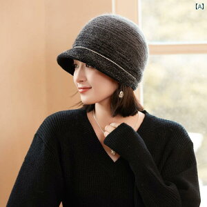 レディース おしゃれ カジュアル 帽子 秋冬 うさぎ毛 厚手 暖かい 防寒 耳あて シニア 母親 ニット ニット帽