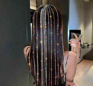 ヘッドドレス きらきら タッセル アクセサリー フェス ダンス 輝く 派手 舞台 パフォーマンス ビジュー 髪飾り 個性的 レトロ ブライダル ウェディング