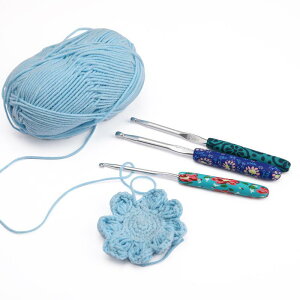 かぎ針 クロシェ 編み物 ツール 道具 ハンドメイド DIY 手編み 毛糸 手芸用品 編み棒 小物 雑貨 ミセス マダム プレゼント シンプル おしゃれ 青 紫 ベージュ チェック 花柄