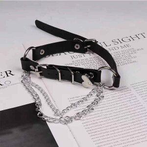 ガーターリング レディース おしゃれ ベルト 穴あき バックル レッグ 脚 アクセサリー セクシー 太もも パンク ゴシック チェーン 鎖 金具 リング ハート イベント ハロウィン コスプレ 衣装