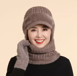 帽子 レディース シニア 冬 ウール 毛糸 裏起毛 防寒 暖かい ゆったり ニットキャップ 母の日 祖母 プレゼント 耳まで カバー