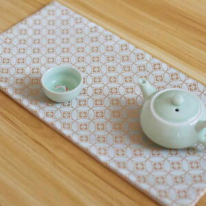 ティーマット 茶席 錦織 綿 麻 一人用 チャイナ風 禅スタイル 和モダン 吸水性 リバーシブル ダイニング 敷物 おしゃれ アイボリー